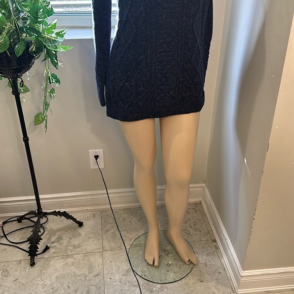 NWT Land’s End Women's Cable Knit Sweater Navy Blue Size Small Cowl Neck Style - Picture 3 of 5